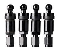 4 Valvole di ricambio in metallo nero per sensori TPMS (sensore TPMS non incluso