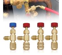 4 valvole di sicurezza refrigerante R22 R32 R410, valvola di controllo del flusso in ottone 1/2'' 1/4'' 5/16'' attacco rapido aria condizionata valvola adattatore accessori