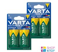 4 VARTA Recharge Batteria Power D Hr20 Nimh 1.2V 3000Mah Mono Torcia New