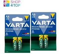 4 VARTA Recharge Batteria Telefono Aa LR6 1600mAh Nimh HR6 Stilo 1.2V 2BL Nuovo
