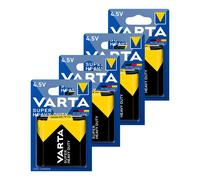 4 Varta Super Heavy Duty 3R12 Batteria Zinco-Carbone 1Bl 4.5V 2012 NUOVA