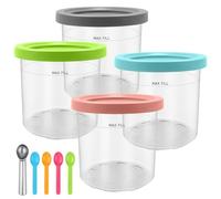 4 vaschette per gelato per Ninja CREAMi, contenitori di ricambio, senza BPA e lavabili in lavastoviglie, contenitori per gelato con cucchiai, vaschette per gelato per Ninja Creami NC300UK NC301