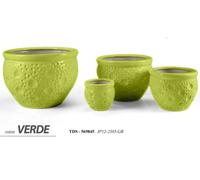 4 VASI CACHEPOT CERAMICA PORTA PIANTA MODERNO CLASSICO RILIEVO BO 30/23/17/10 cm