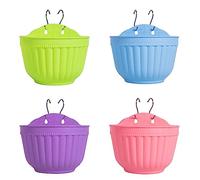 4 vasi da parete in resina colorata da appendere alla parete, in verticale, da giardino, da appendere alla finestra, recinzione per camera da letto, traliccio decorativo moderno