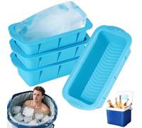 4 Vassoi Extra-Large in Silicone Alimentare per Cubetti di Ghiaccio Giganti - con Rilascio Ultra-Facile per Congelatore, Realizza 2kg di Ghiaccio a Forma Perfetta per Cocktail, Bibite e Idromassaggio