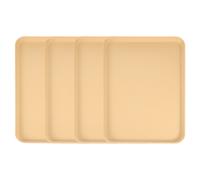 4 vassoi plastica per servizio, 40x27cm rettangolari per cibo, giallo
