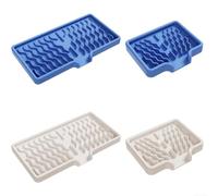 4 vassoi portasapone in silicone resistente al calore con design drenante, per bagno e cucina, lavandino, portasapone (blu bianco)