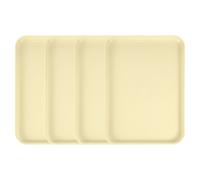 4 vassoi rettangolari in plastica per servizio, 12.2"x8.7", giallo chiaro