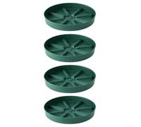 4 vassoi rotondi in plastica per vasi da fiori per interni ed esterni, per gestire il drenaggio e mantenere le superfici pulite (verde, 22,7 cm)