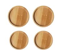 4 vassoi rotondi, vassoio per tè, sottobicchieri in legno, vassoio per piatti, portacandele profumato, piattino, portacandele per battesimo (8 cm, 10 cm)