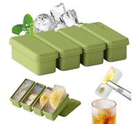 4 vassoio per congelatore in silicone cavità con coperchio, grandi stampi per cubetti di ghiaccio per di zuppa per alimenti per bambini, stampo flessibile antiadere