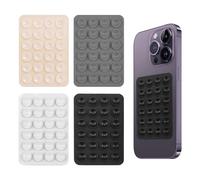 4 Ventosa per Telefono, Ventosa Cellulare in Silicone, Ventose Universali per Smartphone, Supporto Auto Bagno Cucina, Ultraaderente Senza Residui, Accessori Telefono, Nero+Grigio+Trasparente+Bianco