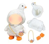 4 vestiti a forma di cigno per bambole di peluche da 17 cm, il set di vestiti include 1 complessivo, 1 copricapo, 1 ciondolo per fotocamera, 1 paio di calzini per bambole, vestito di alta qualità