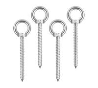 4 Viti Ad Occhiello In Acciaio Inossidabile M8 X 80 Mm Occhielli A Vite Per Impieghi Gravosi, Viti A Occhiello Argento, Bullone Per Sollevamento Per Amache, Tende Sole, Sedie Sospese, Sedie A Dondolo
