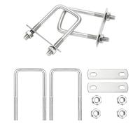 4 viti da stiro M6 42 × 65 mm, staffa a U in acciaio inox 304 con filettatura, bullone a U con dado e contropiastra, bulloni a U per applicazioni auto, navi e industriali