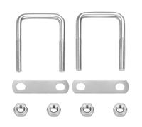 4 viti da stiro, viti da stiro M8, quadrate, 65 mm x 40 mm, bulloni a U, con filettatura per pali di recinzione, per il traino di riparazione navale