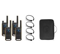 4 Walkie Motorola T82 + caricabatterie, batterie, laringofoni e custodia per ...