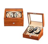 4 Watch Winder Black with Extra 6 Watch Storages with 5 Rotation Mode Setting Fit Man Women Automatic Watch