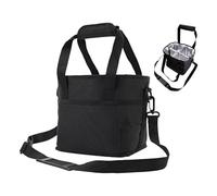 4 Water Bottle Holder with Strap, Family Size 4 Compartment Drink Bag, Reusable Foldable Drink Carrier with Insulated & No Spill Base, Multiple Tumbler Caddy, Portable Hands-Free Beverage Tote