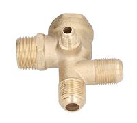4 Way Check Valve | Cast Copper Threaded Compressor Accessory | 21x16x16x10mm Ports for 1500W Electric Drive | Leak Control & Reverse Flow Management