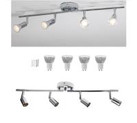 4 Way Chrome Luce di Soffitto Barra Diritta GU10 Il Riflettore del Soffitto