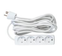 4-way Danish Power Strip 5m - With Earth, without ON/OFF - Switch - Warranty: 300M NEW
