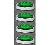 4 X 24V Luci Marker Laterali Verdi Con Cornice In Cromo Per Camion Lorry Bus MAN