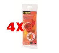4 X 3M Nastro Adesivo Scotch 2 Rotoli da 10 Metri con Chiocciola