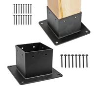 4 x 4 base per pali | 2 pezzi da 3,3 x 3,5 pollici dimensioni interne per, supporto pergolato - per recinzioni, terrazze, verande, cortili, pergolati, gazebo, capannoni