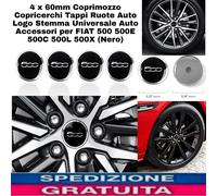 4 x 60mm Coprimozzo Copricerchi Tappi Ruote Auto Logo Stemma Universale Auto