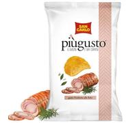 4 x 70g San Carlo Più Gusto Patatine Gusto Porchetta alle Erbe - Snack Senza Glutine