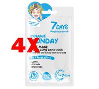 4 X 7DAYS Maschera Viso Lunedì in Tessuto 28 Grammi