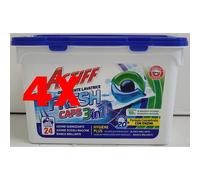 4 X ACTIFF Detersivo 3 in 1 per Lavatrice Fresh 24 Capsule