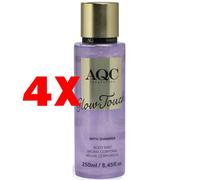 4 X AQUARIUS Body Mist Glow Touch con Shimmer 250 Millilitri
