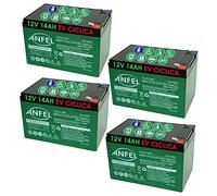 4 X Batteria 12 Volt 14 ah Ricaricabile per Uso CICLICO 6DZM per Bici Elettriche monopattini sollevatori carrozzine Scooter Alta RESA Rinforzata