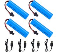 4 x batteria da 3,7 V 1200 mAh e cavo USB per DE45 DE42 1:14 SM-2P - Blu
