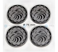 4 X Cappucci In Silicone Per Mozzo Copertura Adesivo Emblema Adler - 75 Mm