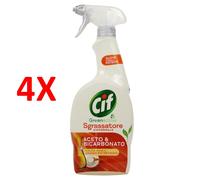 4 X Cif Spray Green Active Sgrassatore Universale Aceto E Bicarbonato 650 Ml