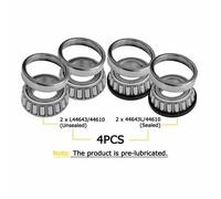 4 X Cuscinetto Ruota L44643 44610 Per 2.5cm Asse 10.2cm Pcd Rimorchio Hub Kit100