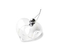 4 x decorazioni a forma di cuore in vetro trasparente a LED