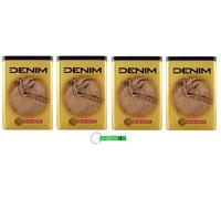 4 x DENIM EDT Gold, Eau de Toilette perfetto per mantenere la pelle fresca, scatola in metallo da 100 ml + portachiavi Beni Culinari