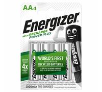 4 X Energizer AA Power Plus 2000 mAh Batterie Ricaricabili 1.2V NiMh Accu HR6