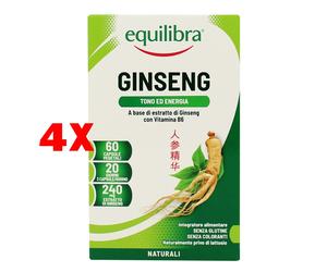 4 X Equilibra Ginseng Vegicaps 60 Perle Integratore Alimentare Tono Ed Energia