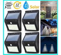 2 X FARETTO LAMPADA LUCE DA ESTERNO 20 LED PANNELLO SOLARE SENSORE DI MOVIMENTO