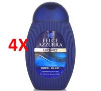 4 X Felce Azzurra Docciashampoo Uomo Cool Blue Tonificante 250 Ml