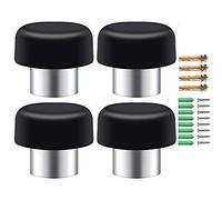4 X Fermaporta a Pavimento in Acciaio Inossidabile con Gomma Altezza 40mm