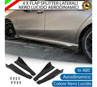 4 X FLAP SPLITTER SPOILER MINIGONNE LATERALI NERO LUCIDO PER PEUGEOT 207