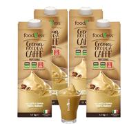 4 x Foodness Crema Caffè Senza Glutine e Senza Lattosio già pronta da versare 4 Brik da 1,1 Kg