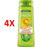 4 X Fructis Shampoo Lisciante Hydra Liss - Per Capelli Crespi Difficili Da Lisc