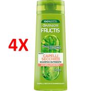 4 X Fructis Shampoo Nutriente 2in1 - Per Capelli Secchi E Danneggiati Con Estra